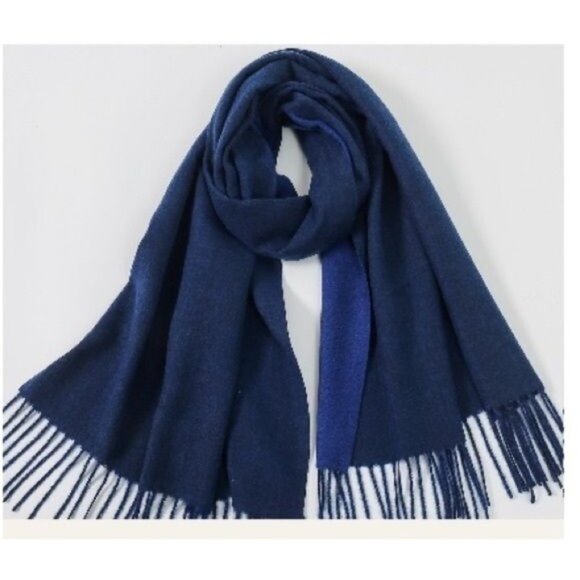 Navy Blue Fleece Scarf 60" X 8" 100% Polyester Warm & Soft Winter Accessory For - Picture 1 of 5